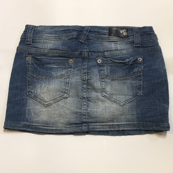 Distressed Denim Skirt - Picture 2 of 4